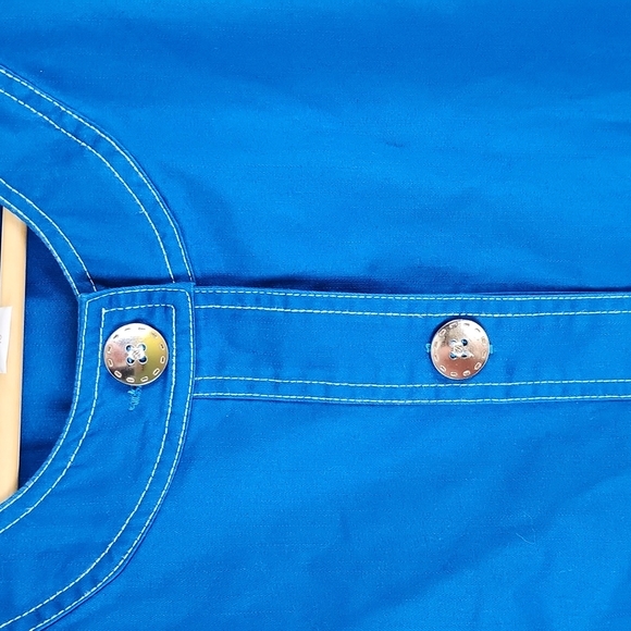 TanJay peacock blue button up jacket blazer 3/4 sleeve Size 16 NWT - Picture 2 of 6